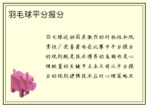 羽毛球平分报分