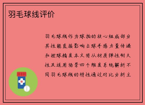 羽毛球线评价
